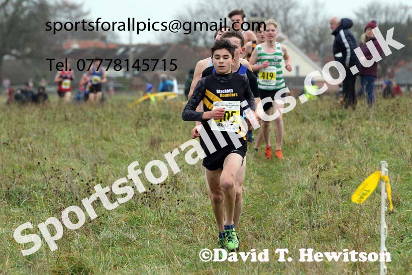 Mens under-17s, 2021 North Eastern Cross Country Championships, Sedgefield. Photo: David T. Hewitson/Sports for All Pics